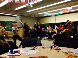 The beginning of a flash mob at the end of the Festival