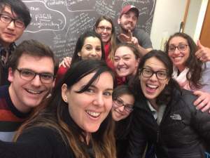 H821 Literacy Coaching, on the last night of class. Front and center: Professor Lisa Messina (aka selfie-taker)!