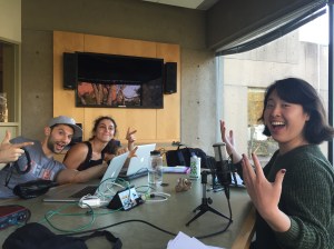 Podcast recording about arts and education