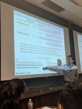 Professor Andrew Ho teaching a statistics course
